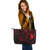 Yap State Leather Tote - Red Color Cross Style - Polynesian Pride