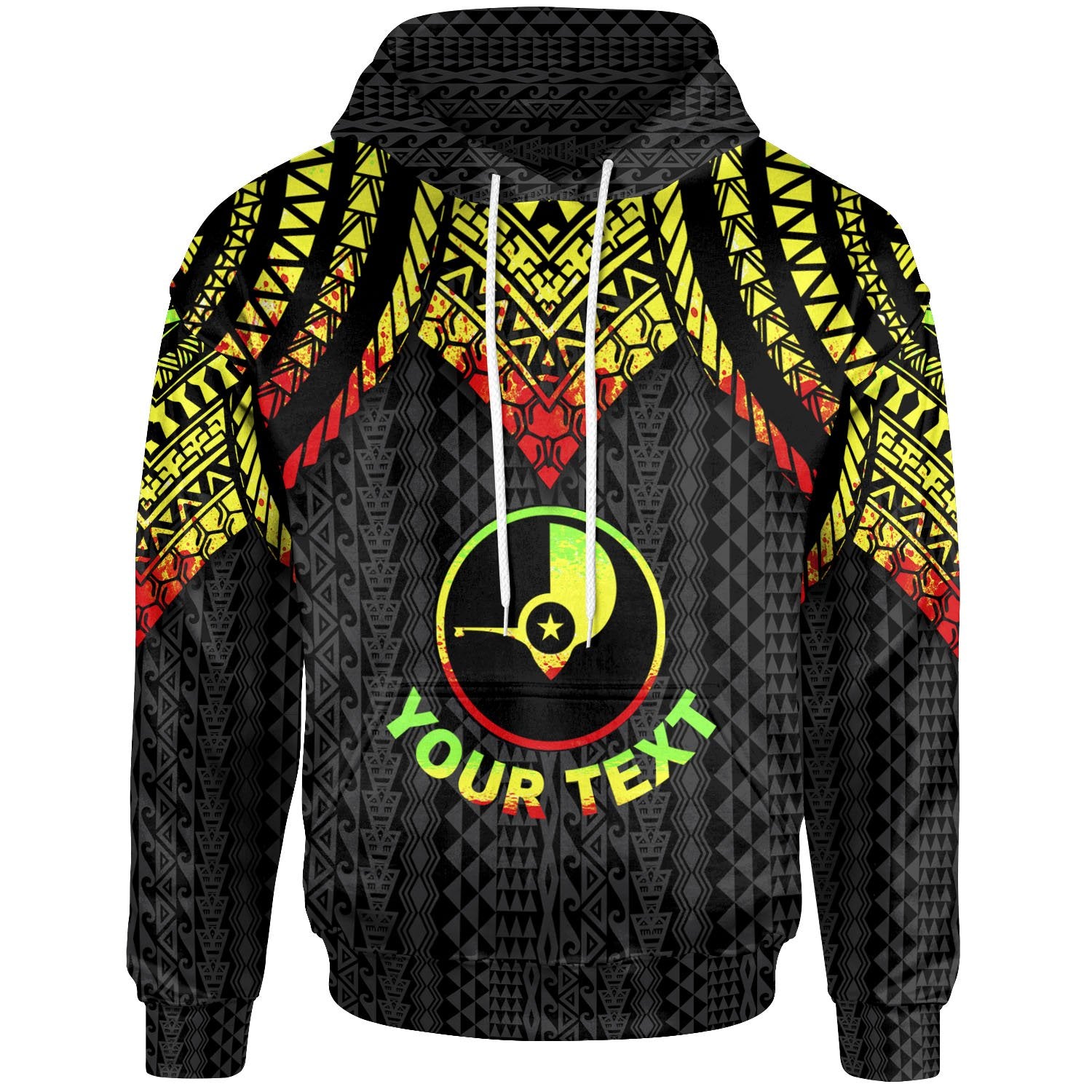 Yap Custom Hoodie Polynesian Armor Style Reagge Unisex Reagge - Polynesian Pride