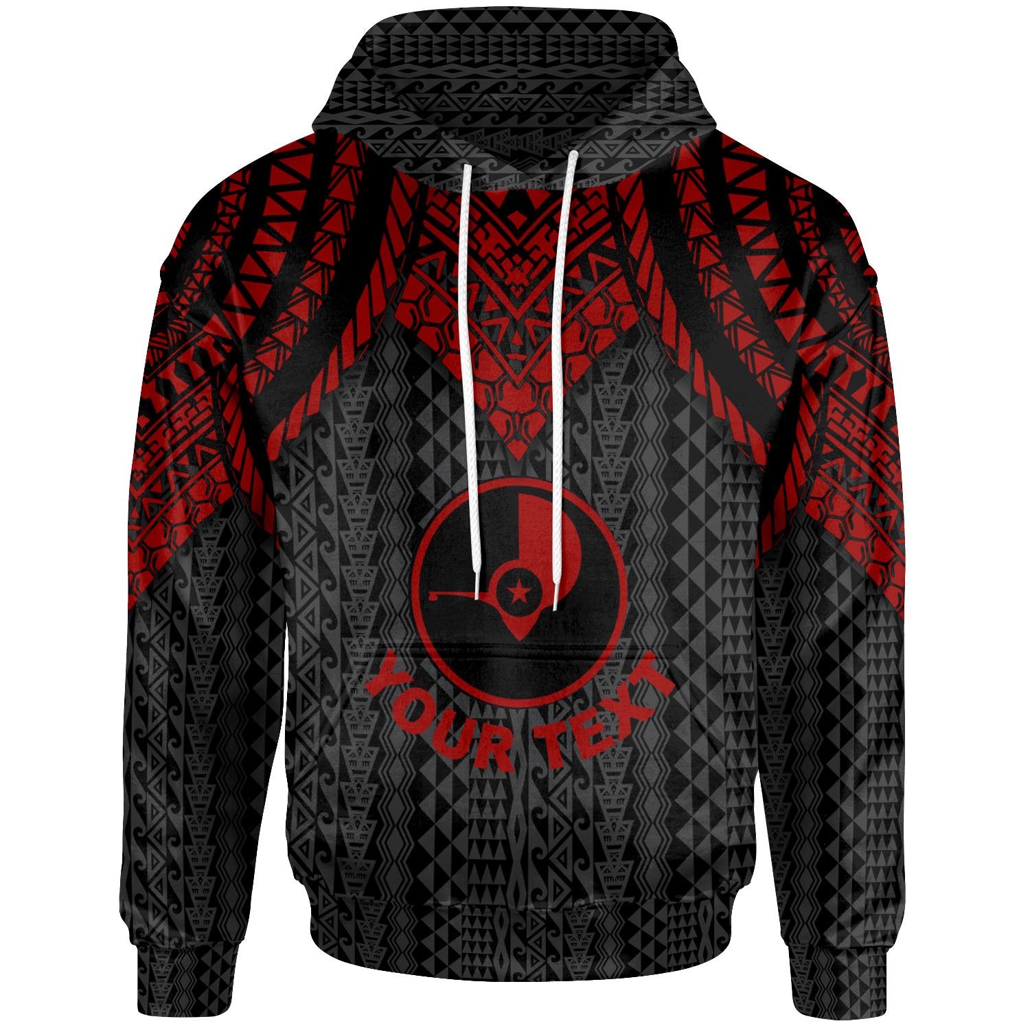 Yap Custom Hoodie Polynesian Armor Style Red Unisex Red - Polynesian Pride