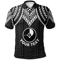 Yap Custom Polo Shirt Polynesian Armor Style Black Unisex Black - Polynesian Pride
