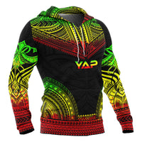 Yap All Over Hoodie Micronesian Reggae Color Version Chief Style Unisex Reggae - Polynesian Pride