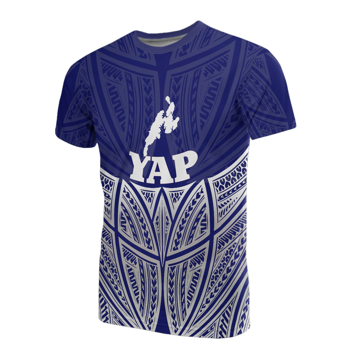 Yap Polynesian T Shirt Blue Pride Map and Seal Unisex Blue - Polynesian Pride