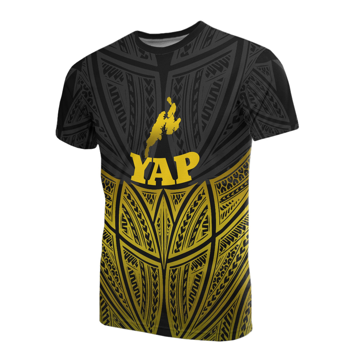 Yap Polynesian T Shirt Gold Pride Map and Seal Unisex Gold - Polynesian Pride