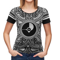 Yap T Shirt Yap Coat of Arms Polynesian White Black - Polynesian Pride