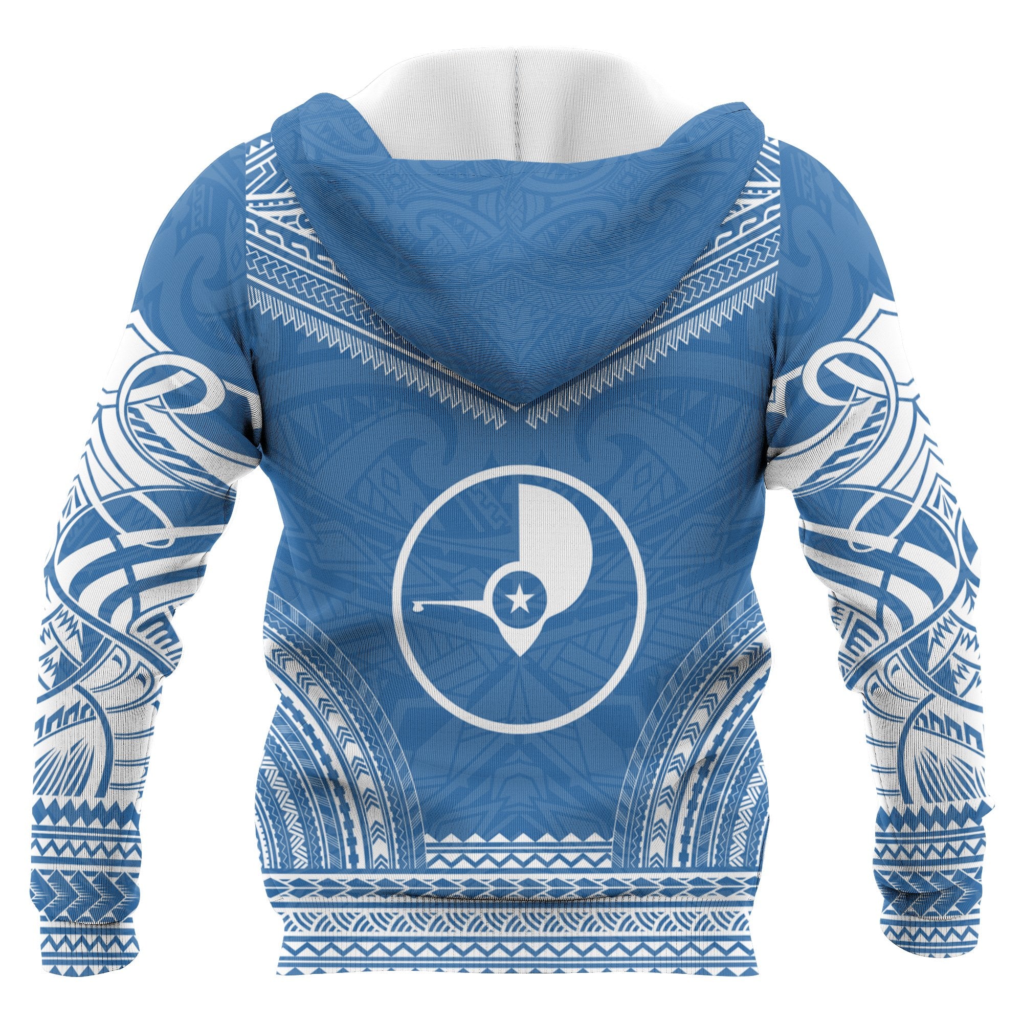 Yap Polynesian Chief Custom Hoodie Flag Version Unisex Blue - Polynesian Pride