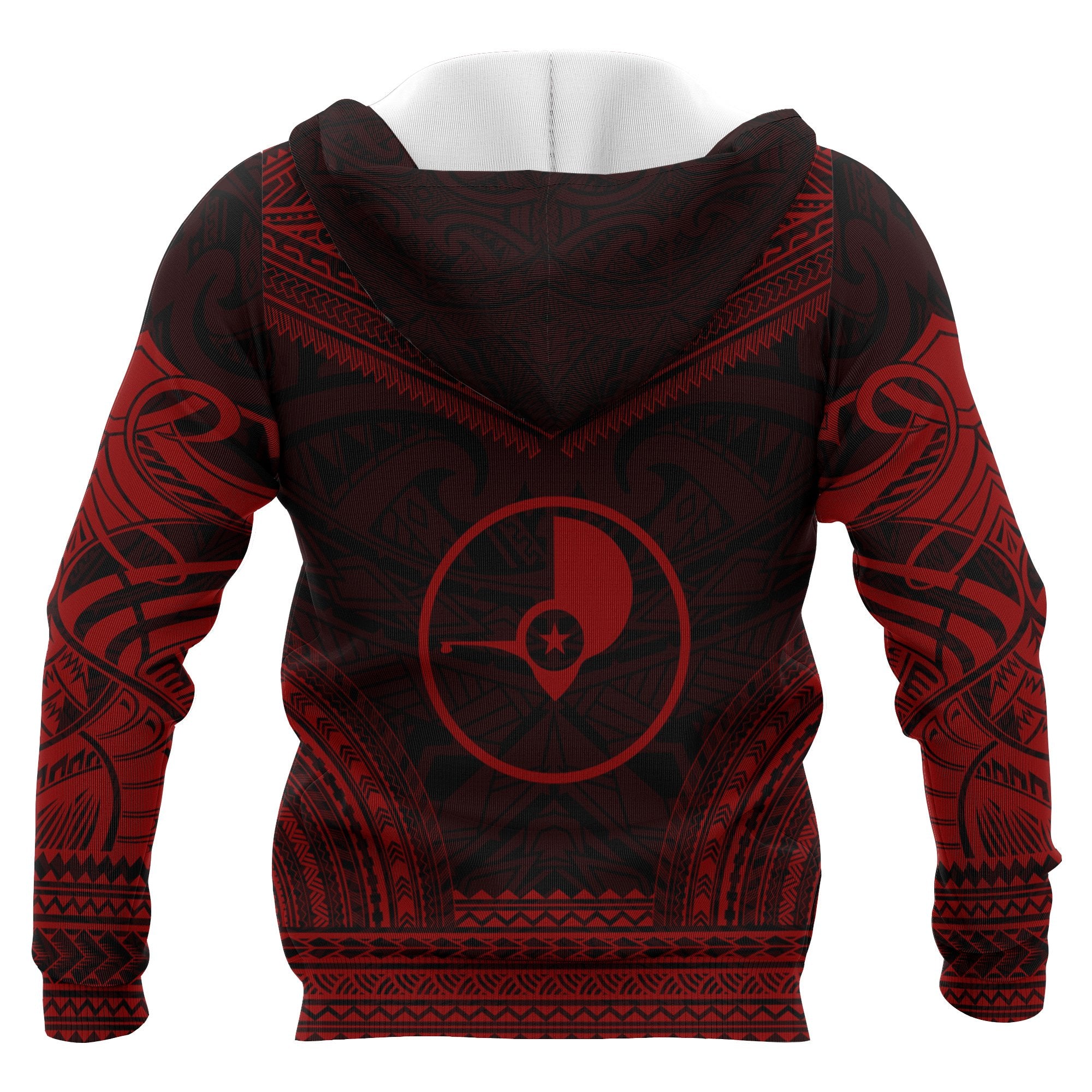 Yap Polynesian Chief Custom Hoodie Red Version Unisex Red - Polynesian Pride