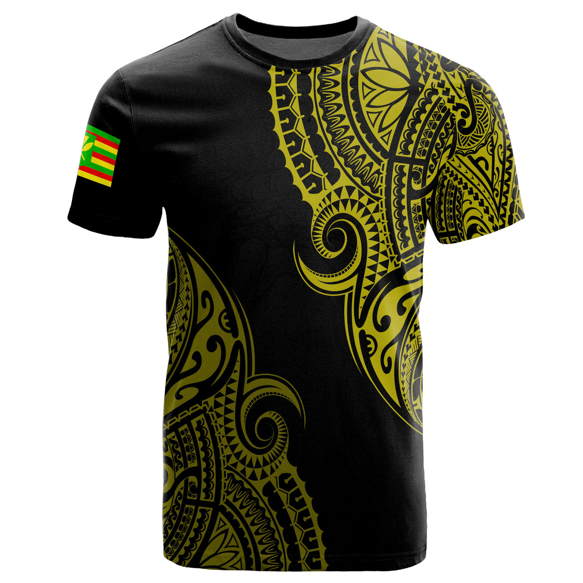 Personalized Hawaii Kanaka Map Polynesian Warrior Ikaika Unisex T Shirt William Style Yellow - Polynesian Pride