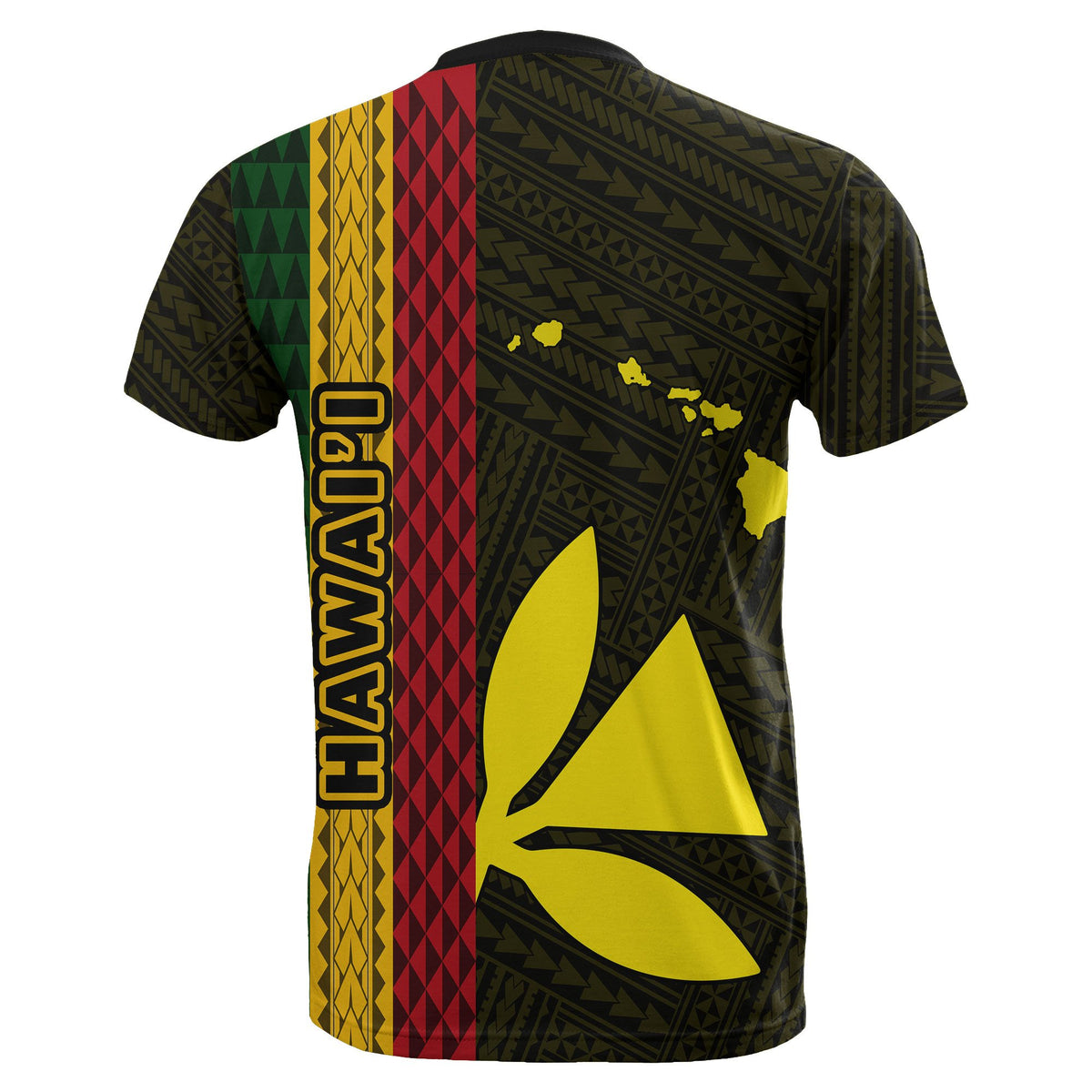 Hawaii Kanaka Flag T Shirt Polynesian Hawaii Culture Yellow - Polynesian Pride