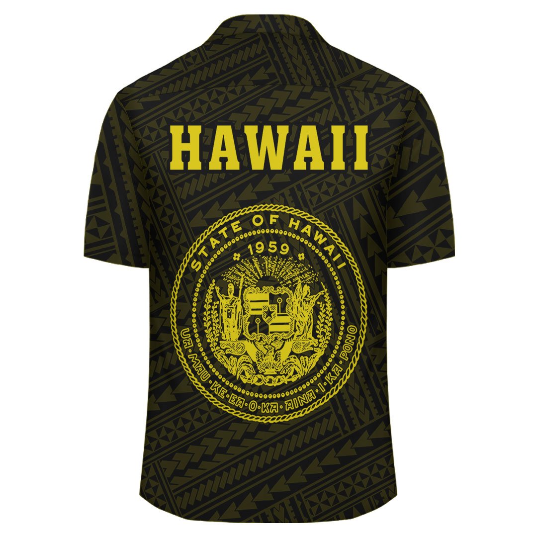 Kakau Polynesian Coat Of Arms Hawaii Shirt - Yellow - Polynesian Pride
