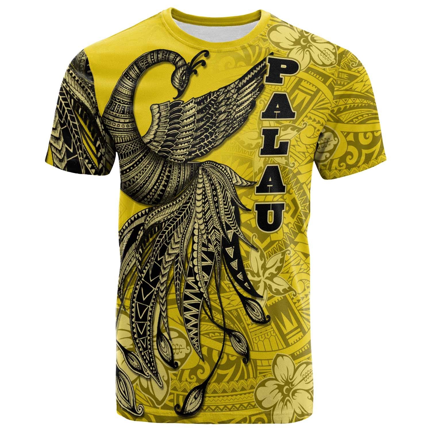 Palau T Shirt Polynesian Phoenix Bird, Fairytales Bird Yellow Unisex Yellow - Polynesian Pride