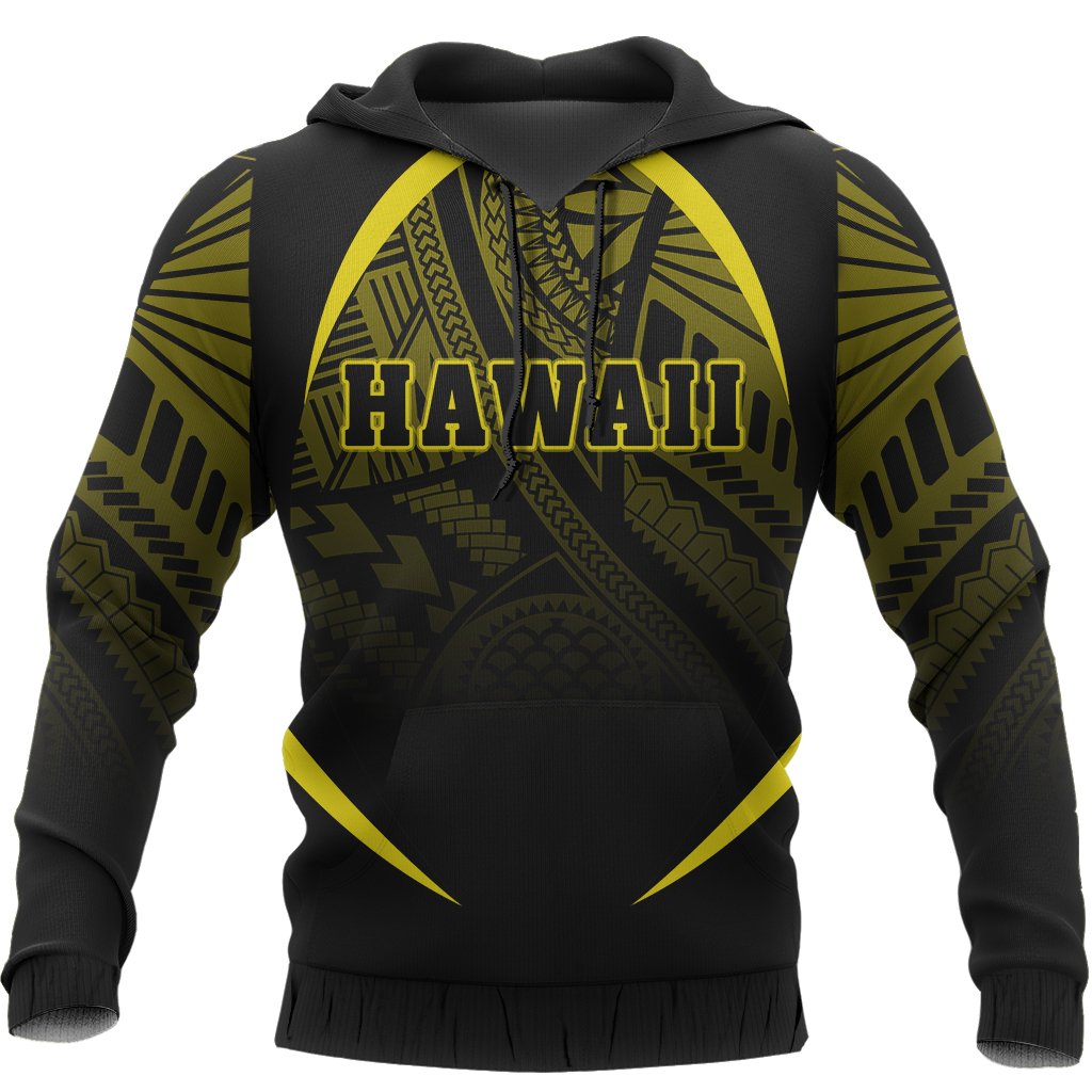 Hawaii Polynesian Hoodie Yellow The Face Style - Polynesian Pride