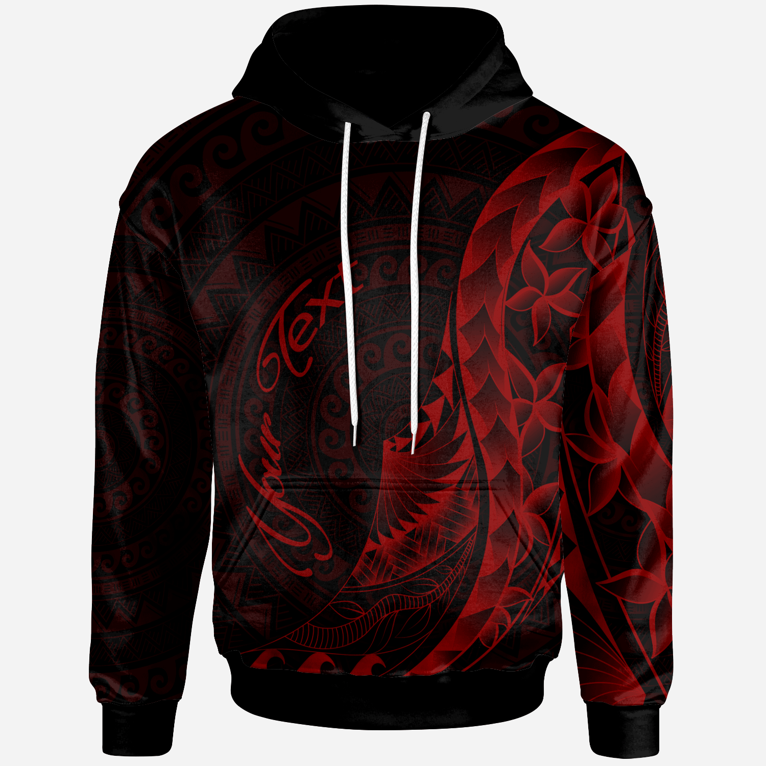 Fiji Hoodie Custom Polynesian Pattern Style Red Color Unisex Red - Polynesian Pride