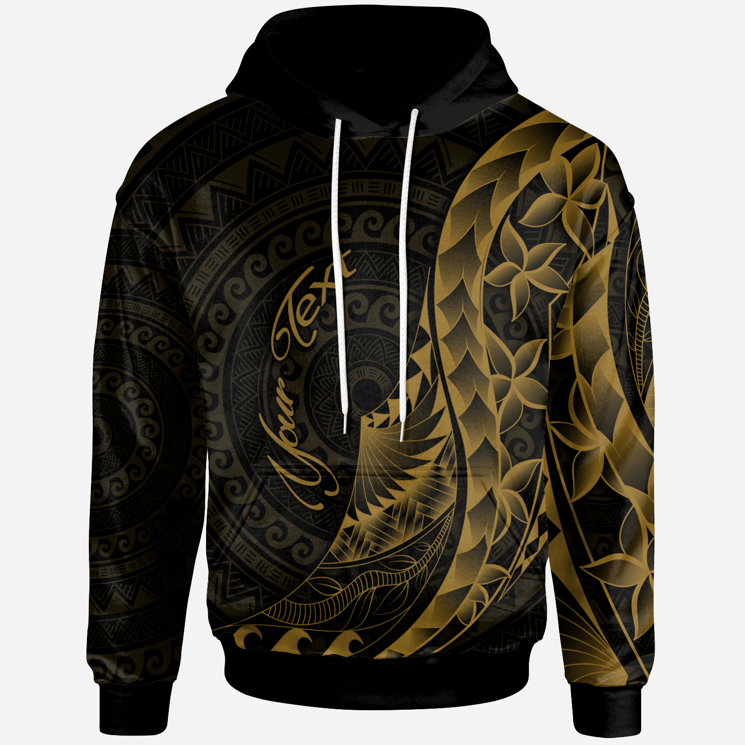 Northern Mariana Islands Hoodie Custom Polynesian Pattern Style Gold Color Unisex Gold - Polynesian Pride