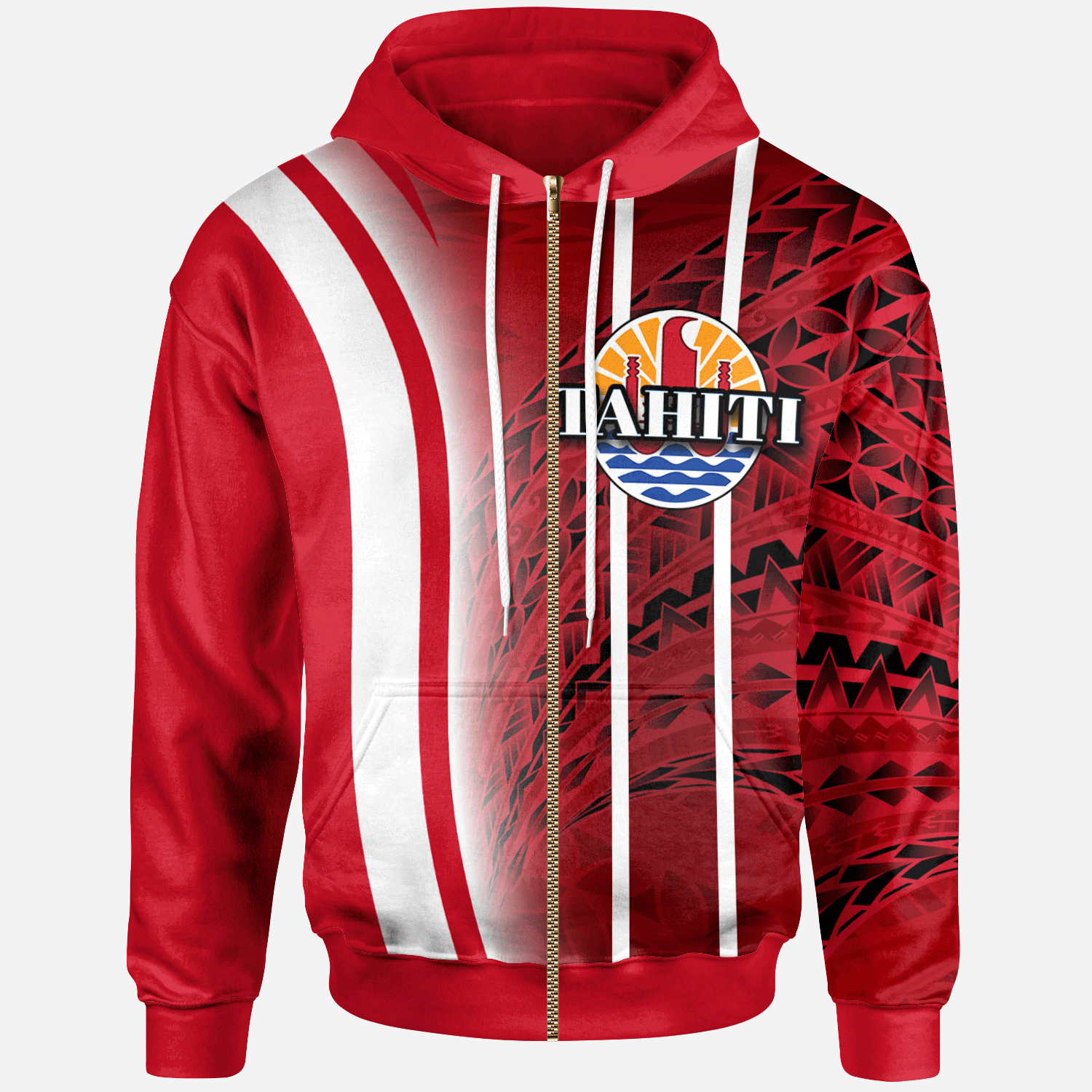 Tahiti Zip Hoodie Special style Unisex Blue - Polynesian Pride