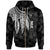 Niue Zip up Hoodie Polynesian Wings (White) Unisex Black - Polynesian Pride