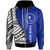 Chuuk Custom Zip up Hoodie Coat of Arm and Polynesian Patterns Unisex Blue - Polynesian Pride