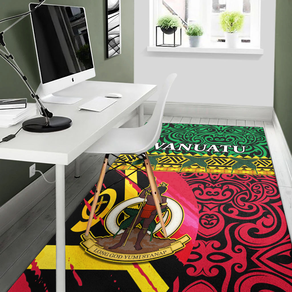 Vanuatu Dreamy Area Rug Coat Of Arms and Pattern LT13 - Polynesian Pride