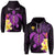 Custom Hawaii Turtle Zip Hoodie Hawaiian Flowers Version Purple Elegant LT13 Zip Hoodie Purple - Polynesian Pride