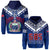 (Custom Text and Number) Samoa 685 Hoodie Uso Aso Uma Toa Samoa Rugby History Made LT13 Zip Hoodie Blue - Polynesian Pride