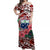 Samoa Off Shoulder Long Dress Hibiscus and Turtles Red LT13 Women Red - Polynesian Pride