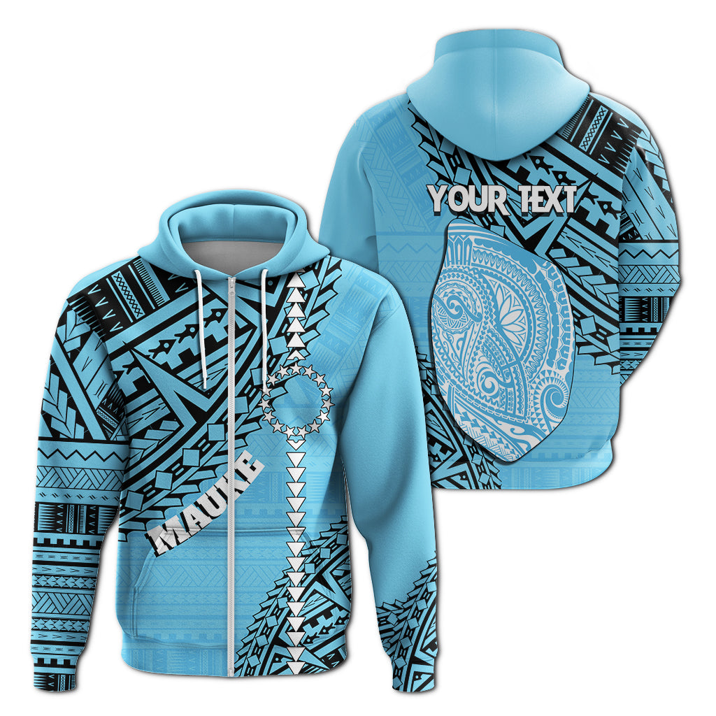 Cook Islands Tribal Custom Hoodie Island Map Mauke Island LT7 - Polynesian Pride