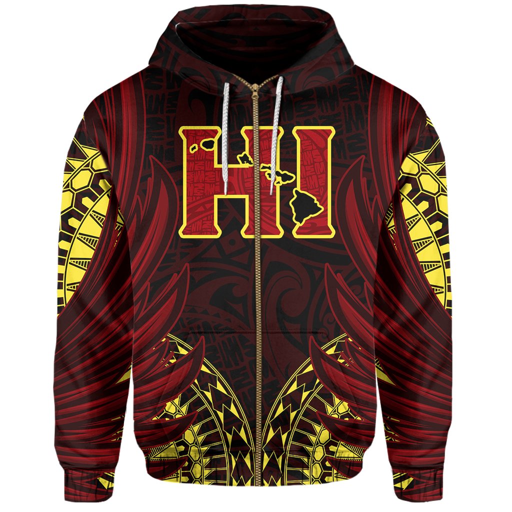 Hawaiian Hoodie Zip Kanaka Wings Hawaii Hoodie Zip JV Style - Polynesian Pride