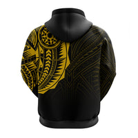 Polynesian Full Sleeve Tattoo Zip up Hoodie Gold Vibes LT7 - Polynesian Pride
