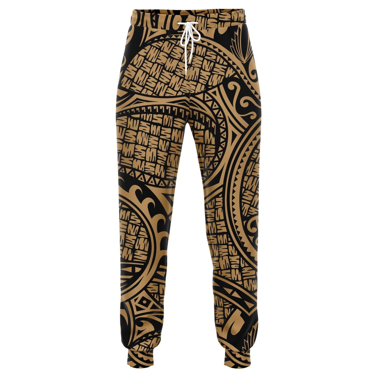 Polynesian Maori Lauhala Gold Joggers Unisex Gold - Polynesian Pride