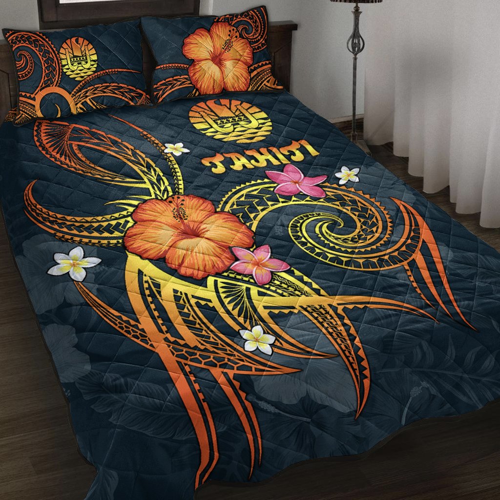 Polynesian Tahiti Quilt Bed Set - Legend of Tahiti (Blue) Blue - Polynesian Pride