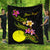 Palau Polynesian Custom Personalised Quilt - Plumeria Tribal Black - Polynesian Pride