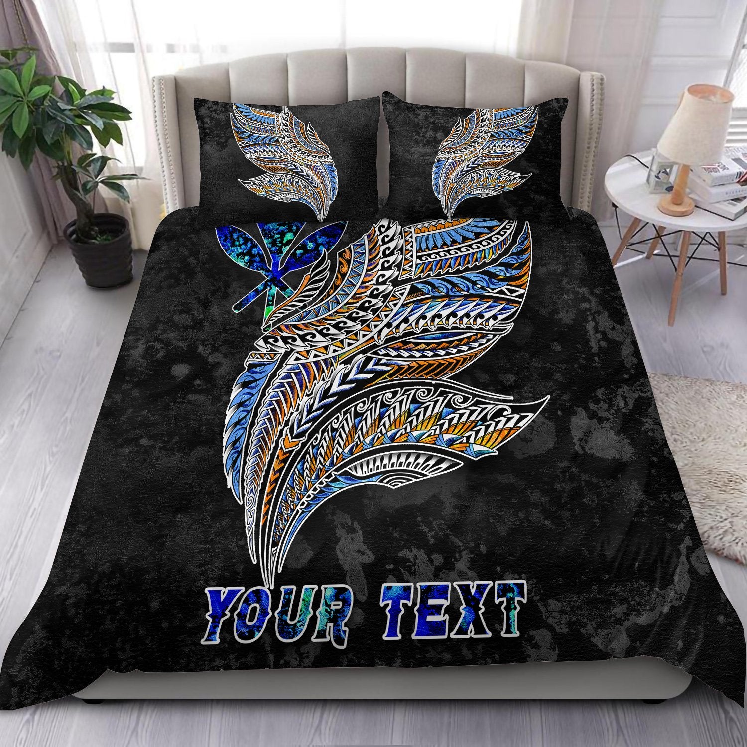 Polynesian Hawaii Custom Personalised Bedding Set - Polynesian Wings Black - Polynesian Pride