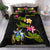 Solomon Islands Polynesian Custom Personalised Bedding Set - Plumeria Tribal Black - Polynesian Pride