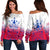 (Custom Personalised) Austral Islands Tribal Tattoo Women Off Shoulder Sweater - LT12 Red - Polynesian Pride