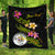 Niue Polynesian Custom Personalised Quilt - Plumeria Tribal Black - Polynesian Pride