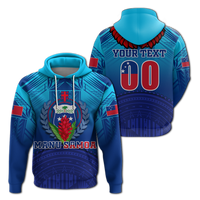 Custom Manu Samoa Legend Hoodie LT12 Hoodie Blue - Polynesian Pride