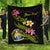 Nauru Polynesian Custom Personalised Quilt - Plumeria Tribal Black - Polynesian Pride