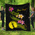 New Caledonia Polynesian Custom Personalised Quilt - Plumeria Tribal Black - Polynesian Pride