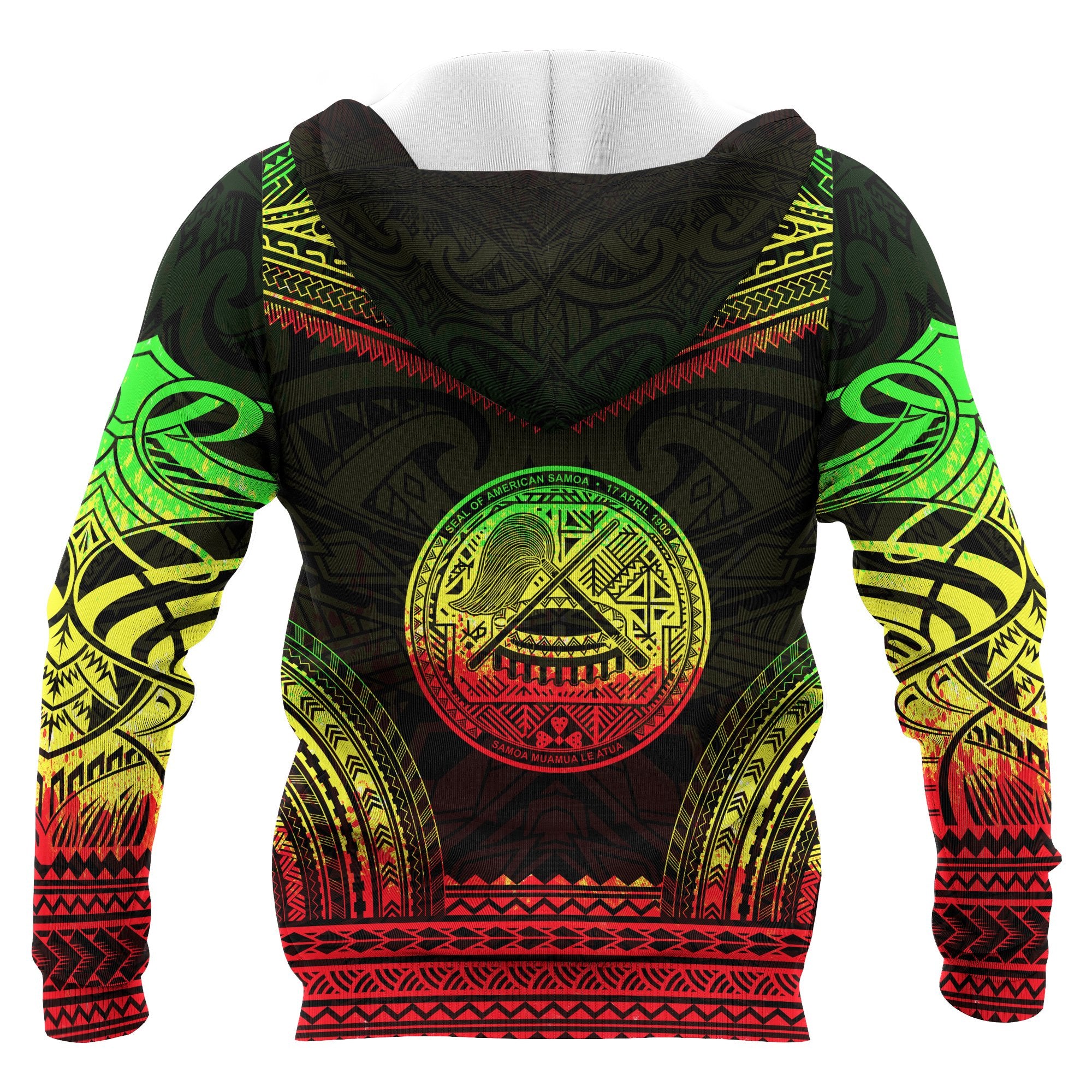 American Samoa Polynesian Chief Custom Hoodie Reggae Version Unisex Reggae - Polynesian Pride