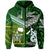 Custom New Zealand Cook Islands Zip Hoodie Maori and Polynesian Together Green, Custom Text and Number LT8 - Polynesian Pride