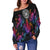 American Samoa Women's Off Shoulder Sweater - Sea Turtle In Tribal Polynesian Style - Polynesian Pride