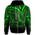 American Samoa Zip Hoodie Green Color Cross Style Unisex Black - Polynesian Pride