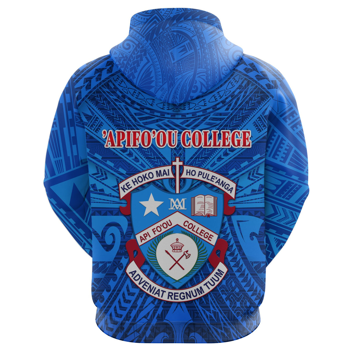 Kolisi Apifoou College Tonga Zip Hoodie Full Blue - Polynesian Pride