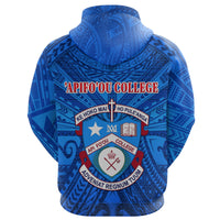 Kolisi Apifoou College Tonga Zip Hoodie Full Blue - Polynesian Pride
