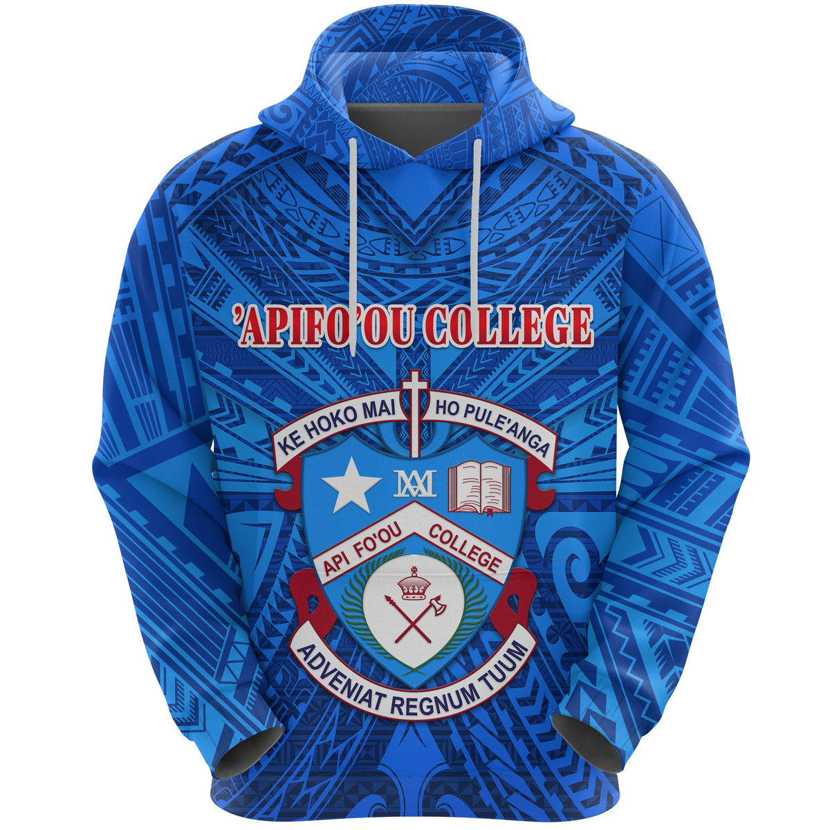 Kolisi Apifoou College Tonga Hoodie Full Blue - Polynesian Pride