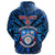 Custom Kolisi Apifoou College Tonga Hoodie Blue, Custom Text and Number - Polynesian Pride