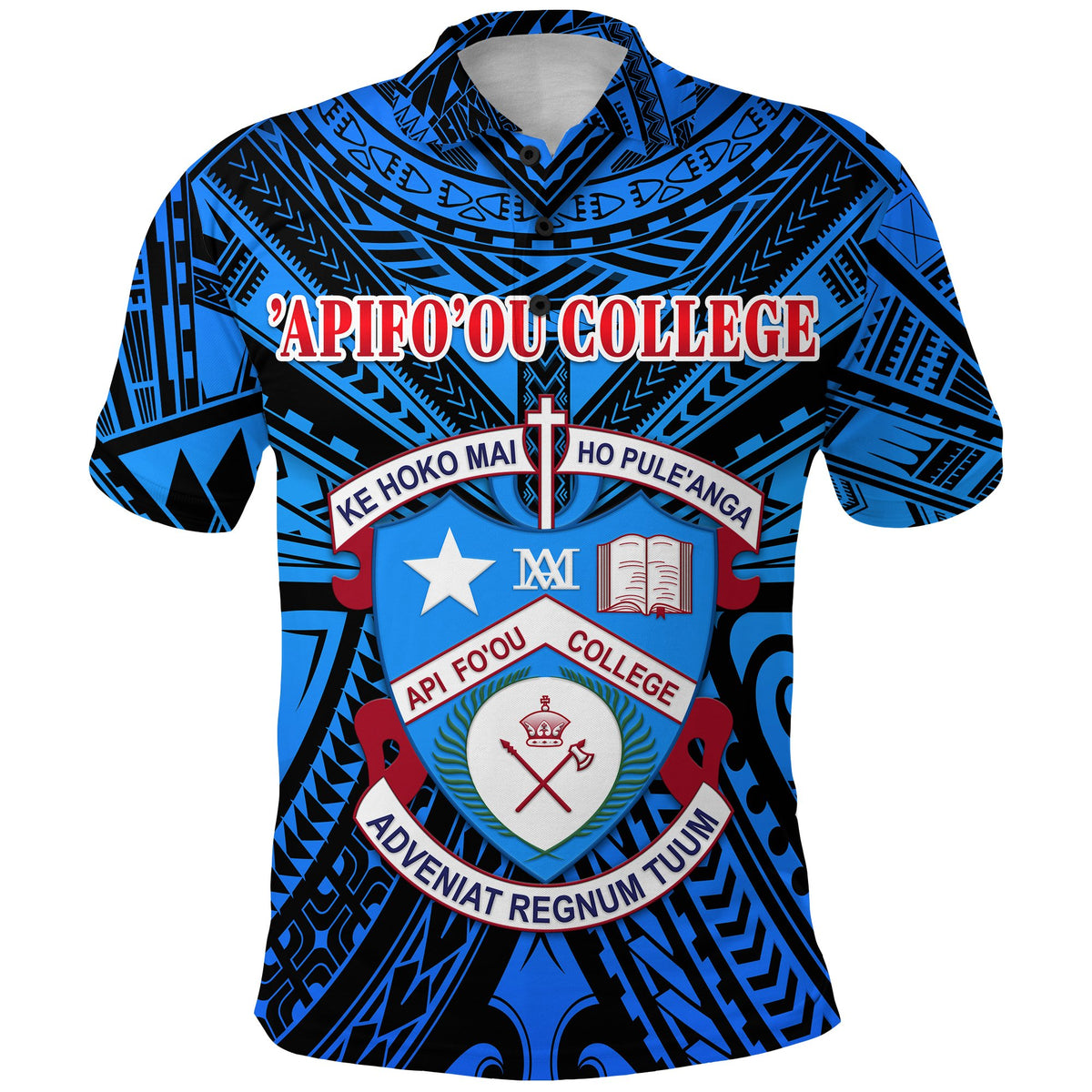 Kolisi Apifoou College Polo Shirt Tonga Blue - Polynesian Pride
