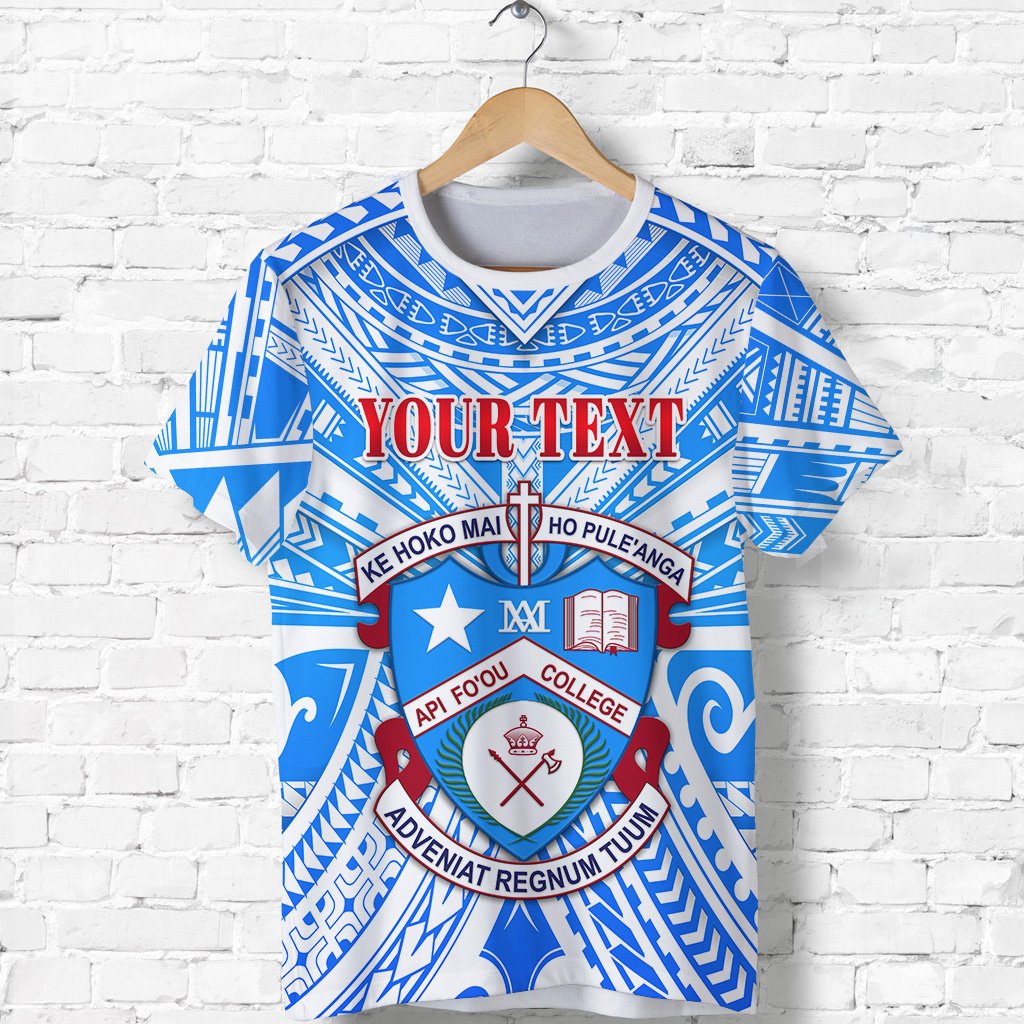 Custom Kolisi Apifoou College T Shirt Tonga Unisex Blue - Polynesian Pride