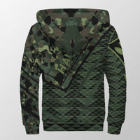 Hawaii Army Niho Mano Sherpa Hoodie - Camo Map LT8 - Polynesian Pride