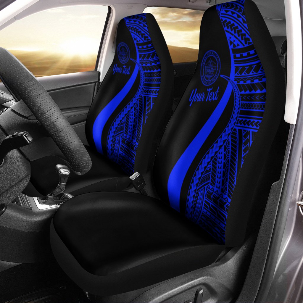 Palau Custom Personalised Car Seat Covers - Blue Polynesian Tentacle Tribal Pattern Crest Universal Fit Blue - Polynesian Pride