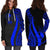 Yap Women's Hoodie Dress - Blue Polynesian Tentacle Tribal Pattern - Polynesian Pride